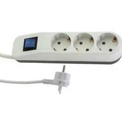 3 fach Tischsteckdose weiß