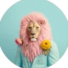 Aludibondbild PINK LION II