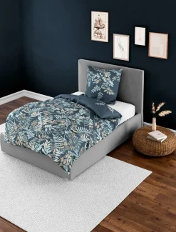 Bettwäsche Mako-Satin blau