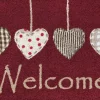 Fußmatte Cottage HEARTS red