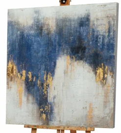Gemälde ABSTRAKT BLAU UND GOLD