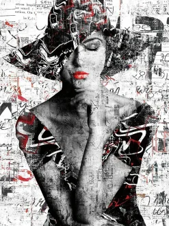 Glasbild 70´er SCHLAPPHUT