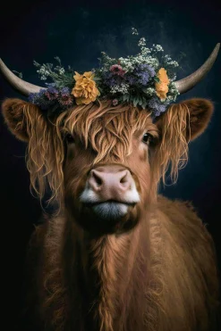 Glasbild FLOWER COW