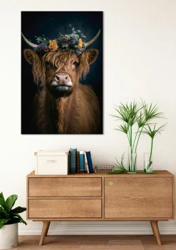 Glasbild FLOWER COW