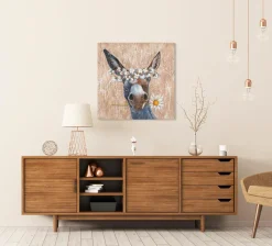 Keilrahmenbild ESEL MIT BLUMEN