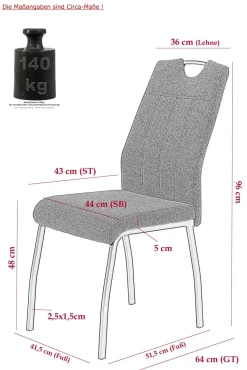 Polsterstuhl ELIF II 4er Set