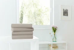 Spannbettlaken Jersey kiesel